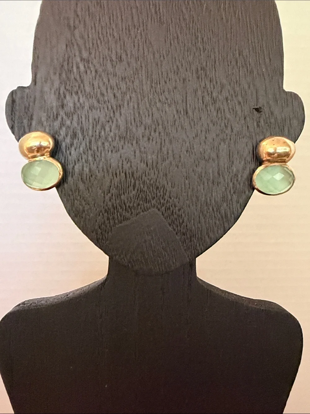 Julie Vos 925 Gold Plated Iradescent Double-Dot Stud Earrings
